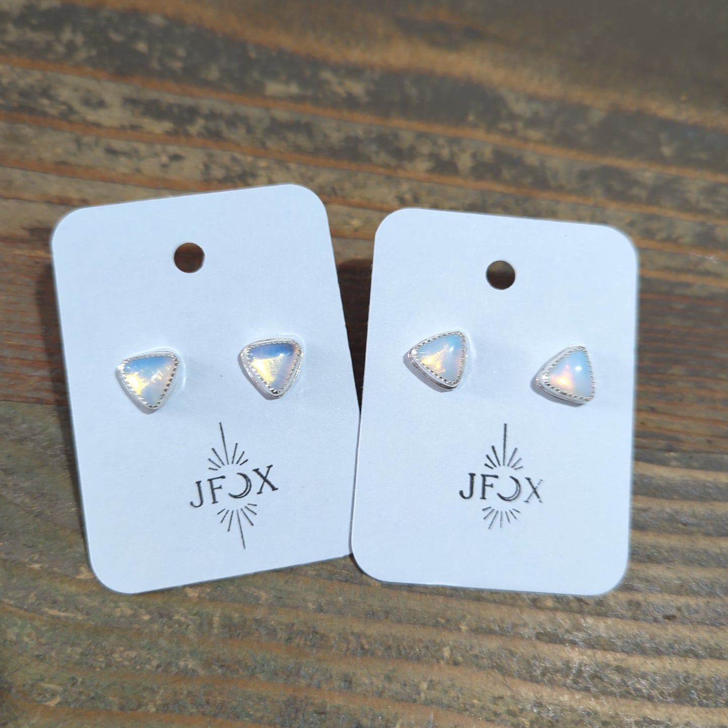 Opalite Trillion Triangle Studs (MTO)