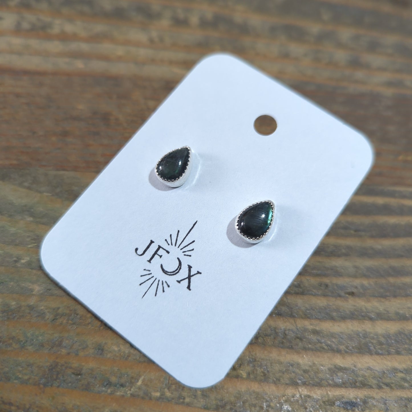Labradorite Teardrop Sterling Silver Studs (RTS)