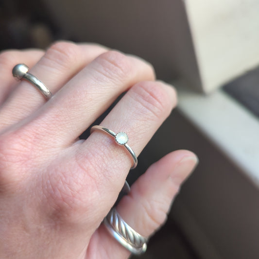 4mm Moonstone Sterling Ring (various sizes available MTO)
