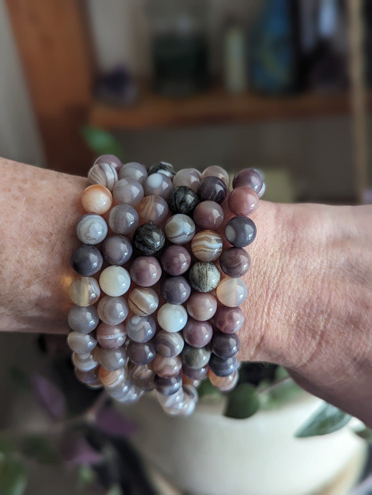 Pulseras de ágata de Botsuana (varios tamaños disponibles)