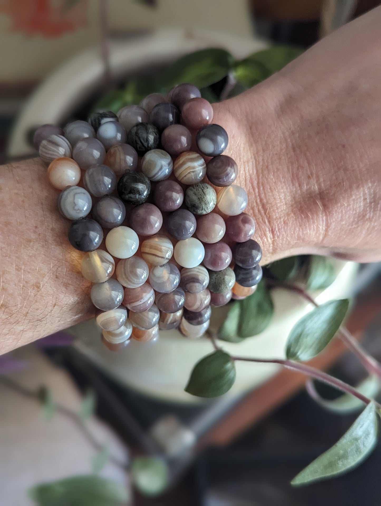 Pulseras de ágata de Botsuana (varios tamaños disponibles)