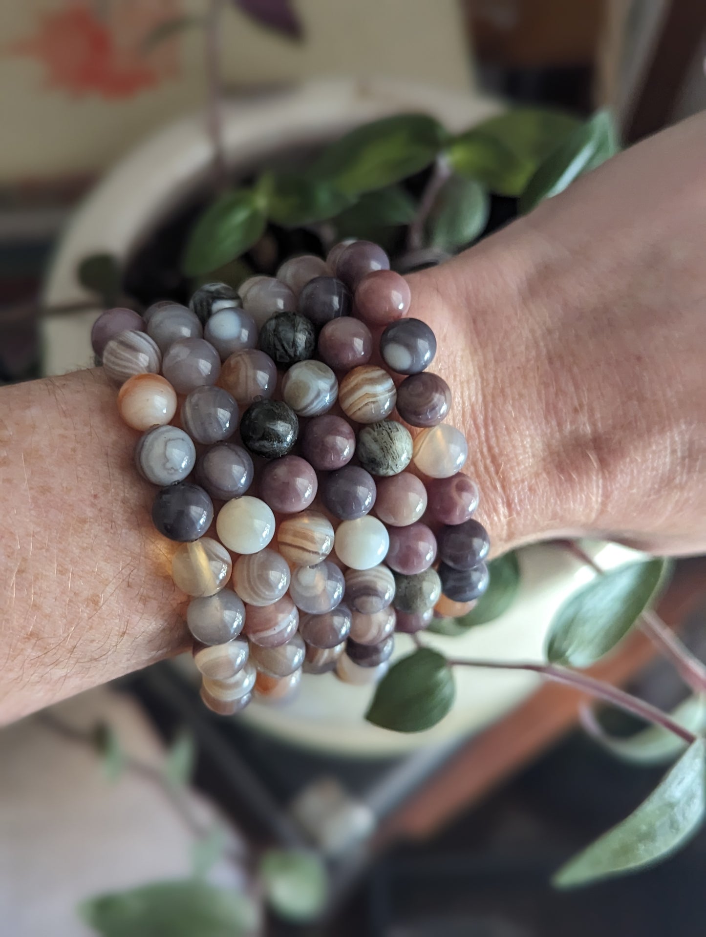 Pulseras de ágata de Botsuana (varios tamaños disponibles)