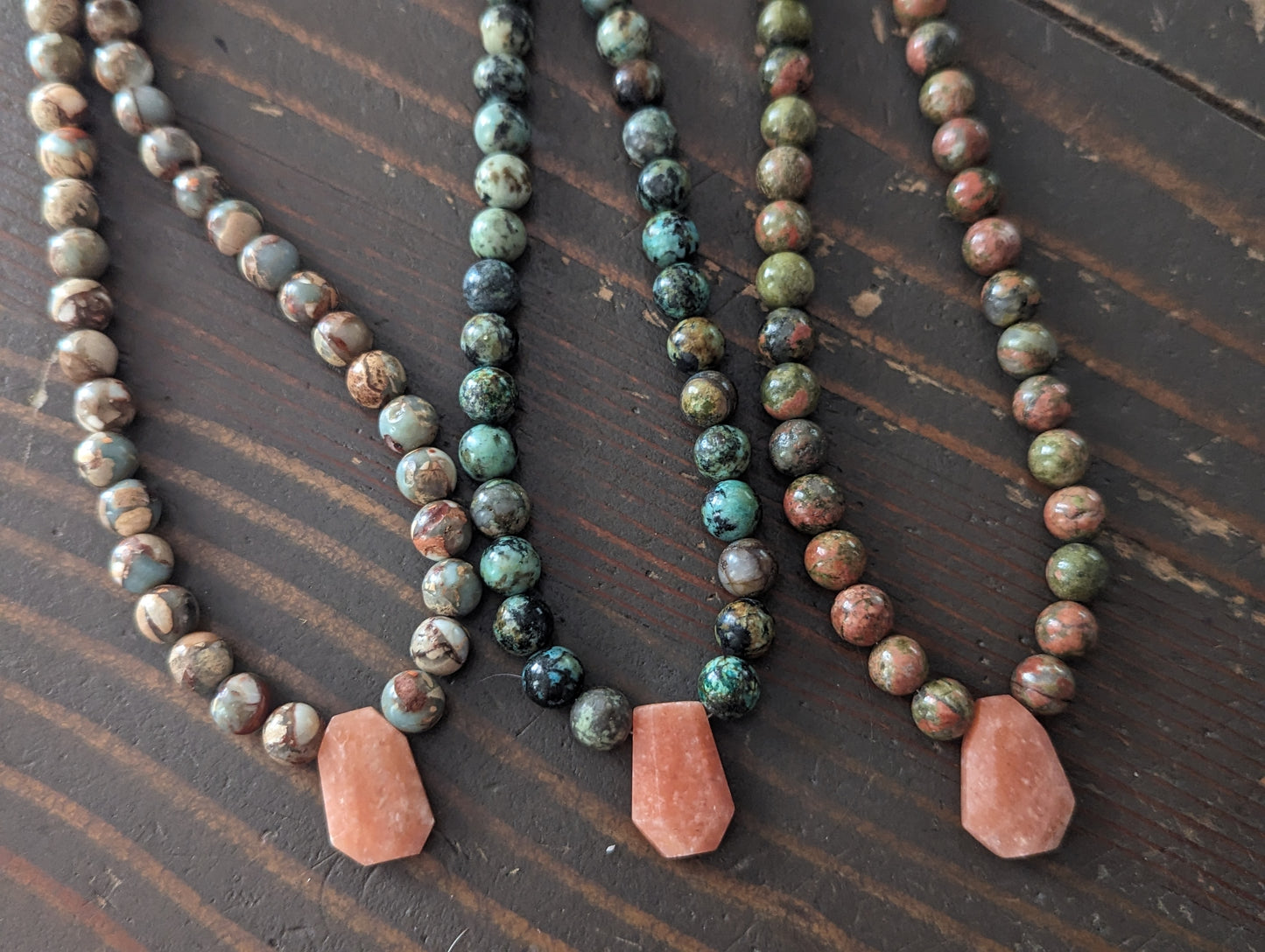 Peach Calcite Short Gemmy Necklace (various stone options available)