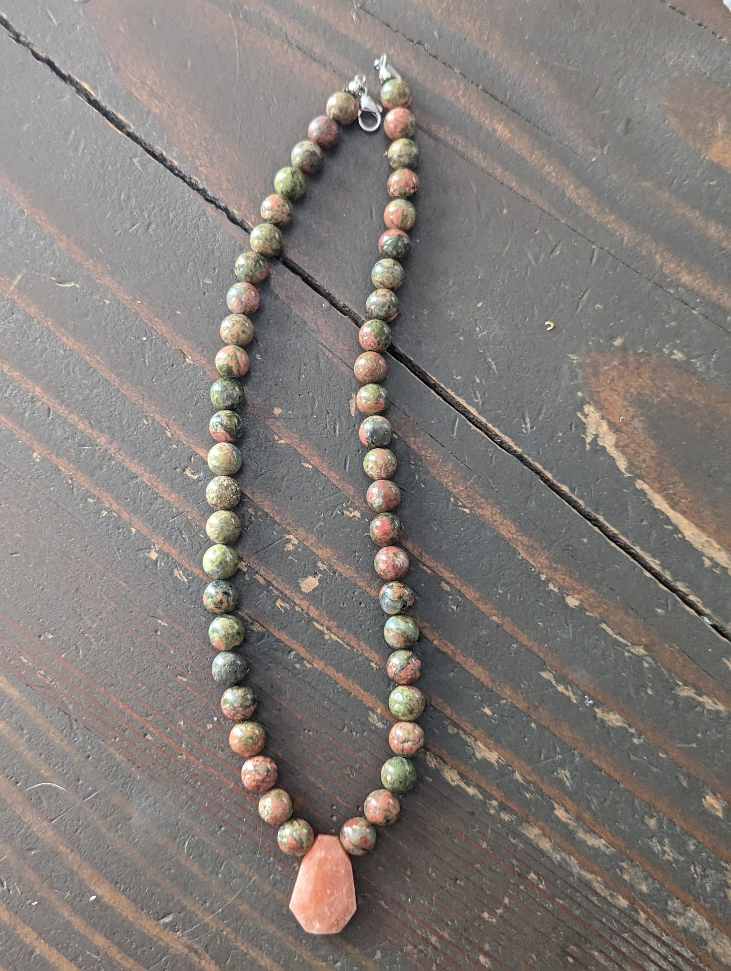 Peach Calcite Short Gemmy Necklace (various stone options available)