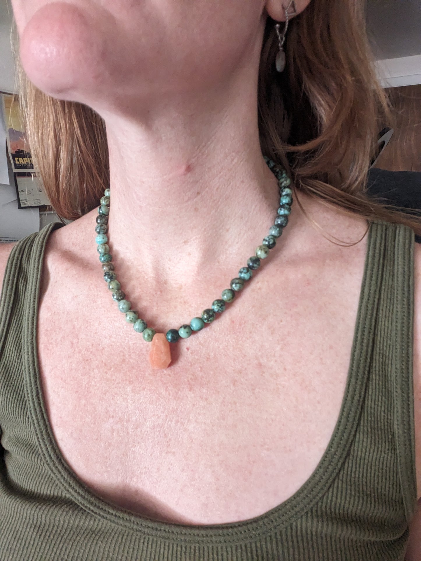 Peach Calcite Short Gemmy Necklace (various stone options available)
