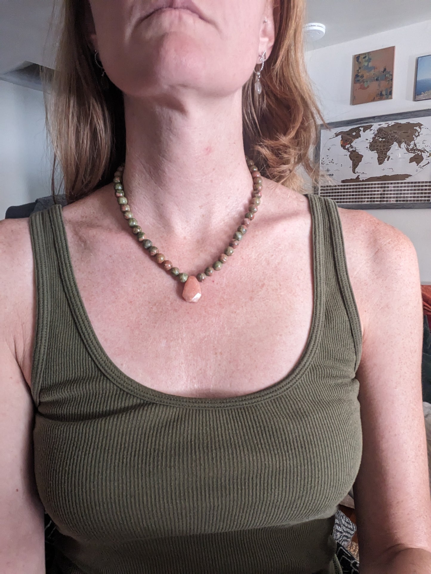 Peach Calcite Short Gemmy Necklace (various stone options available)