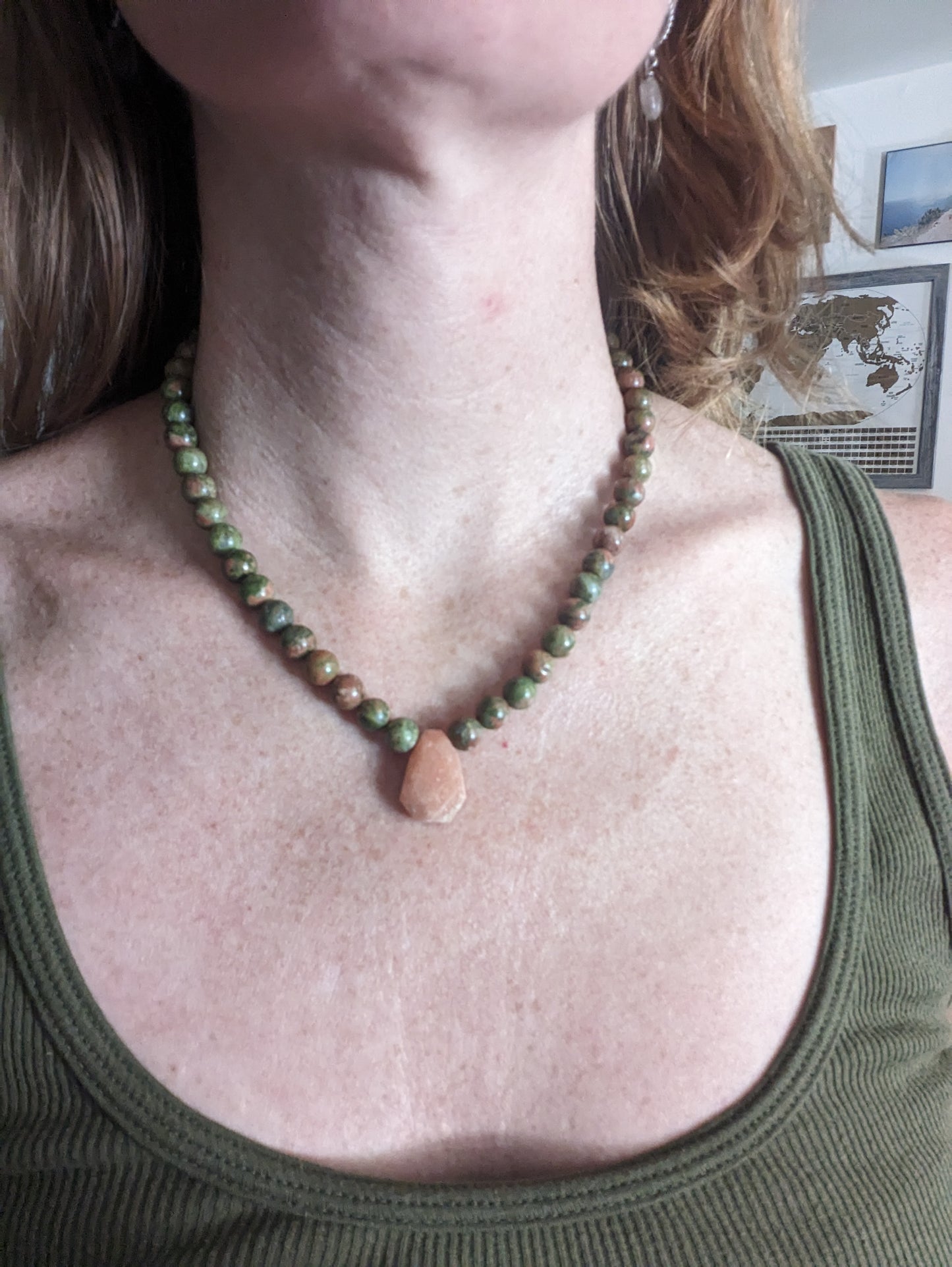 Peach Calcite Short Gemmy Necklace (various stone options available)