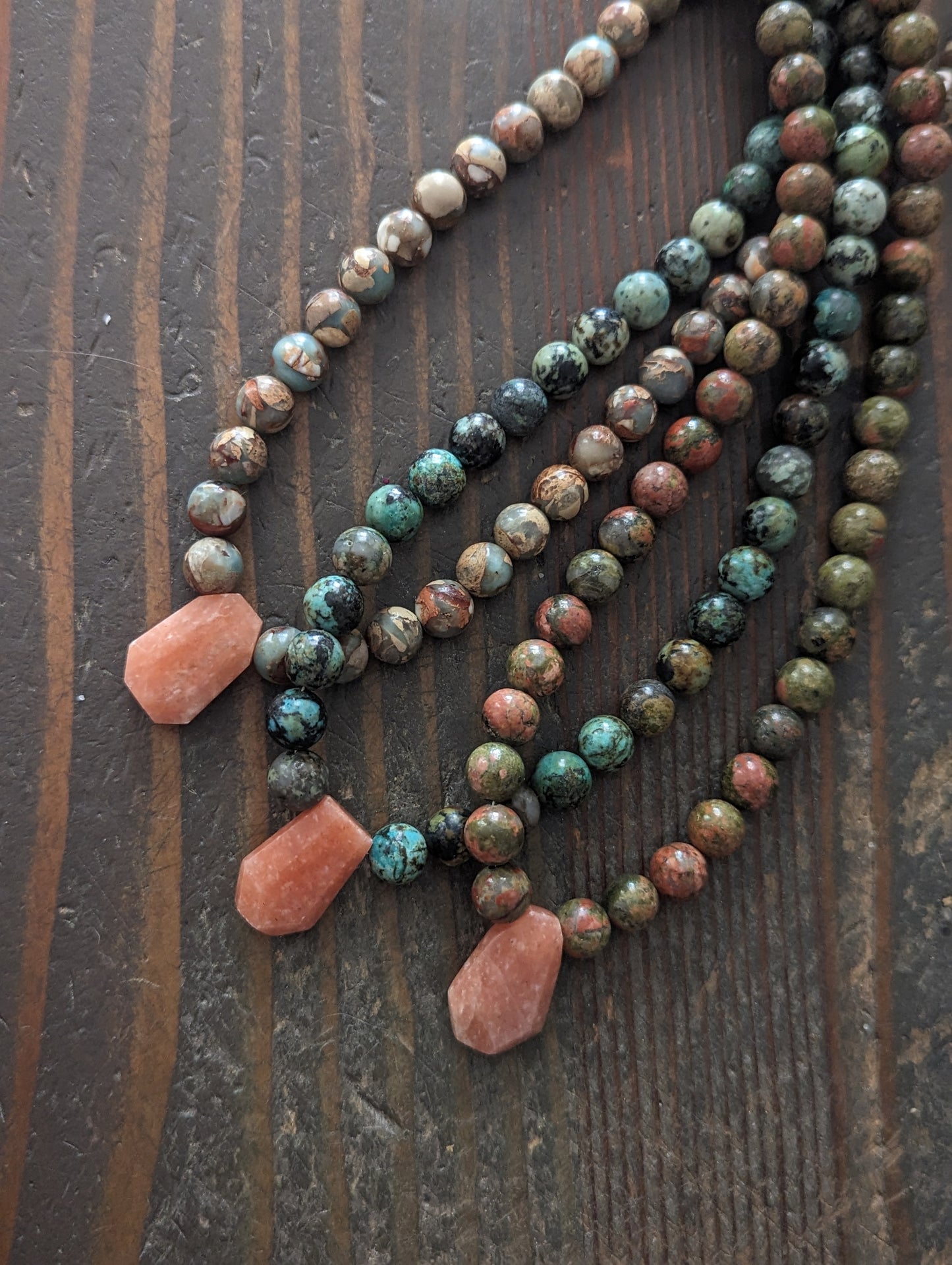 Peach Calcite Short Gemmy Necklace (various stone options available)