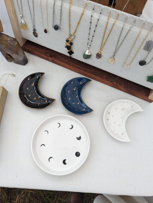 Plato de baratijas de luna creciente (3 colores disponibles)