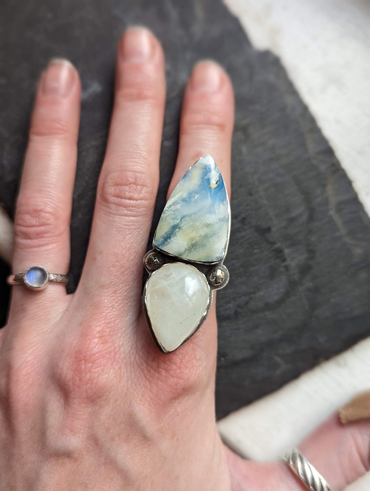 Plume Agate and Moonstone - MTO any size