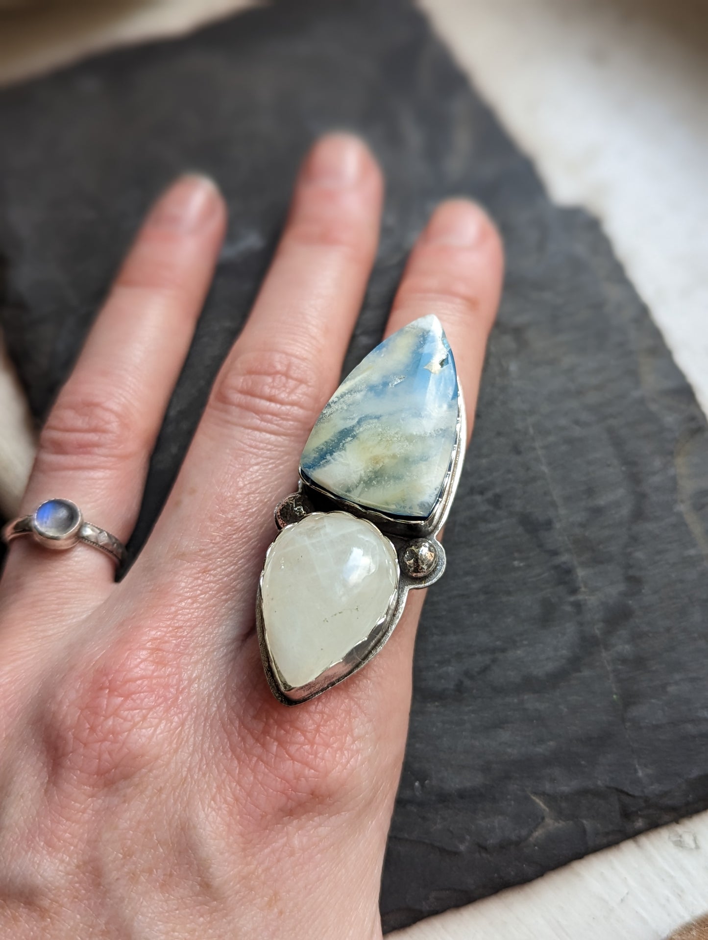 Plume Agate and Moonstone - MTO any size