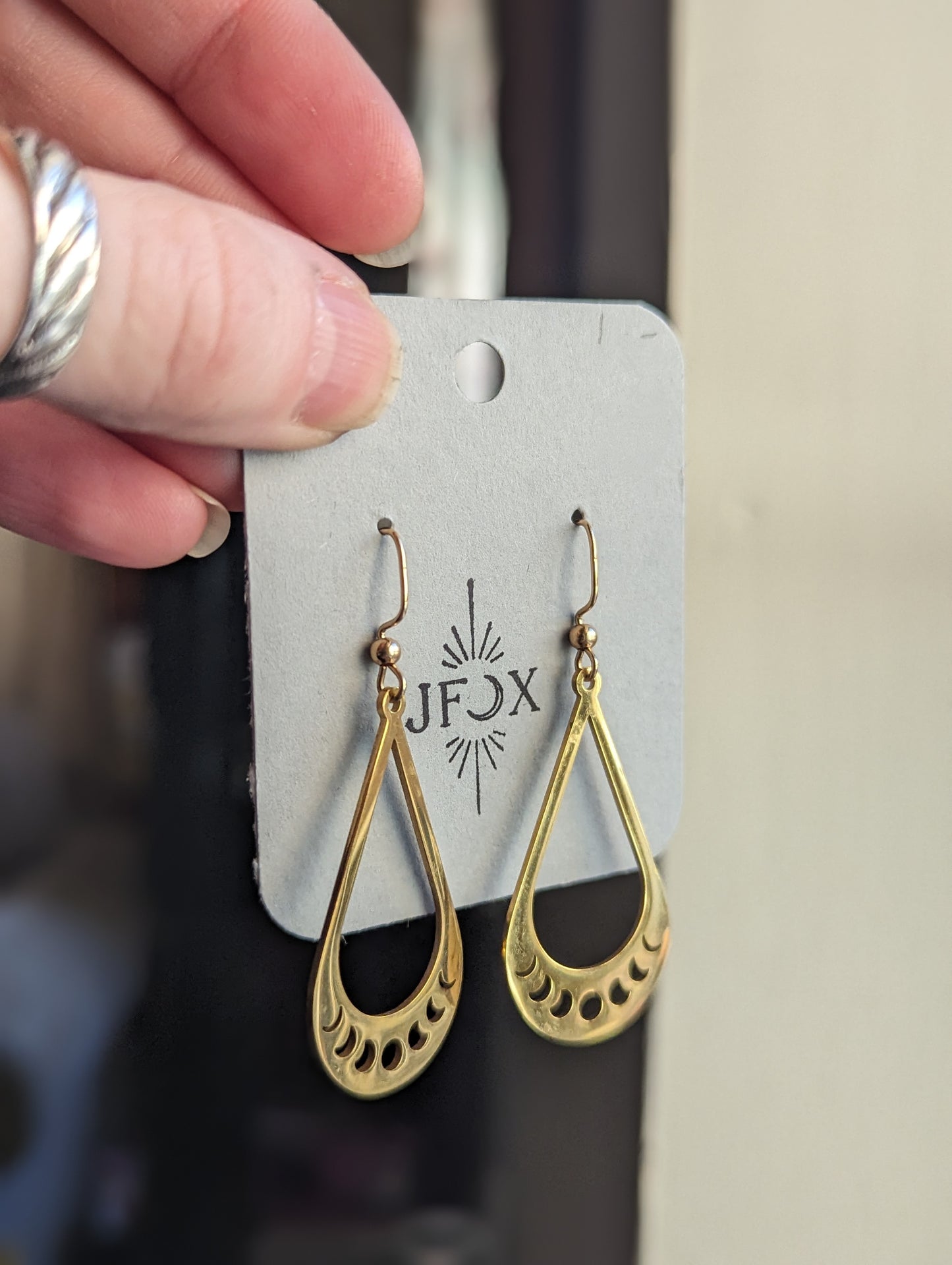 Moon Phase Stainless Teardrops (Silver or Gold)