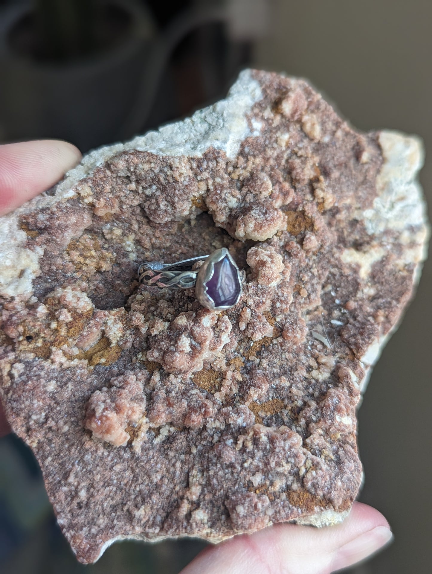 Amethyst Tear Drop Ring - Size 7.5