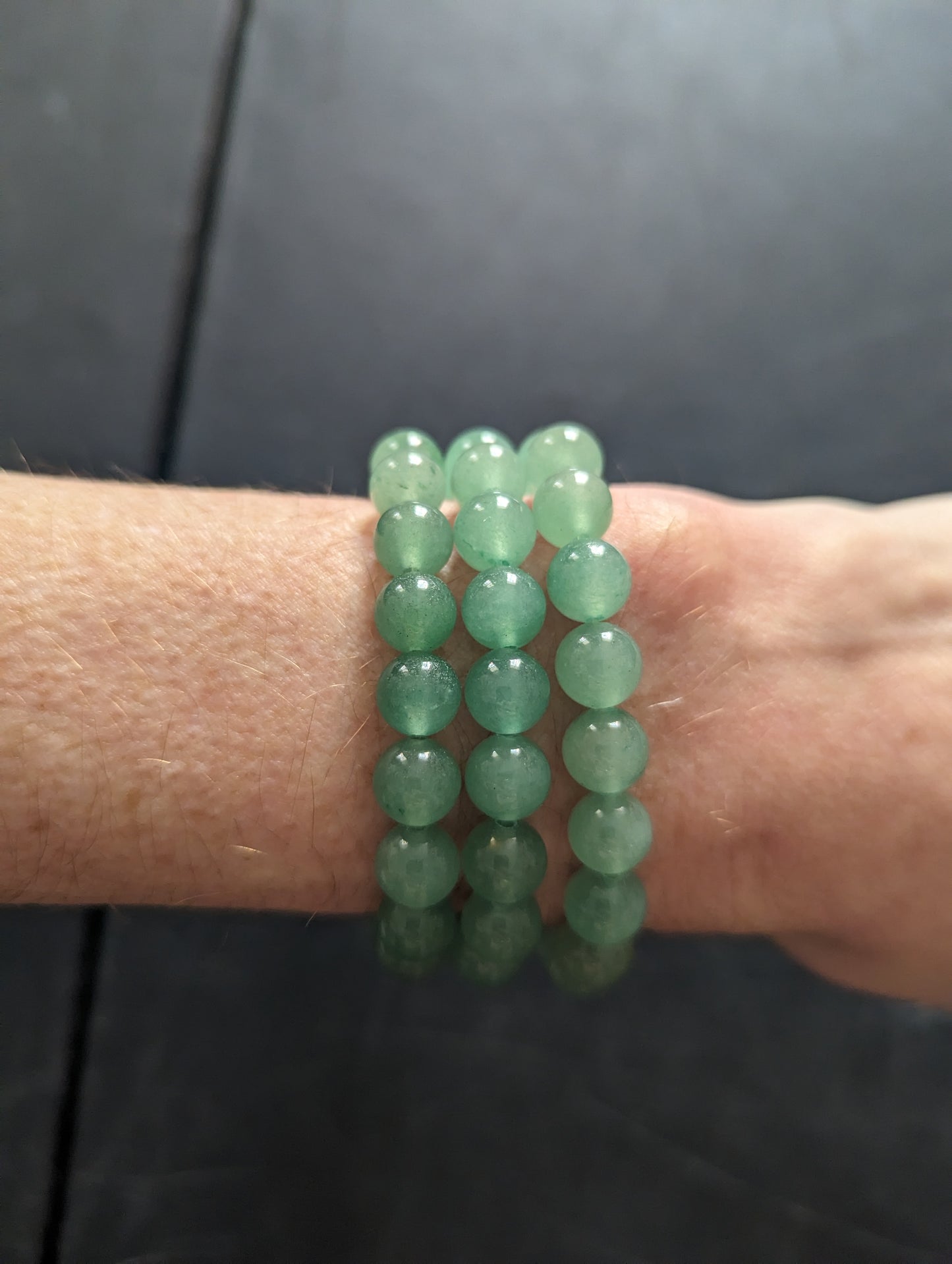 Pulsera de aventurina verde (varios tamaños disponibles)