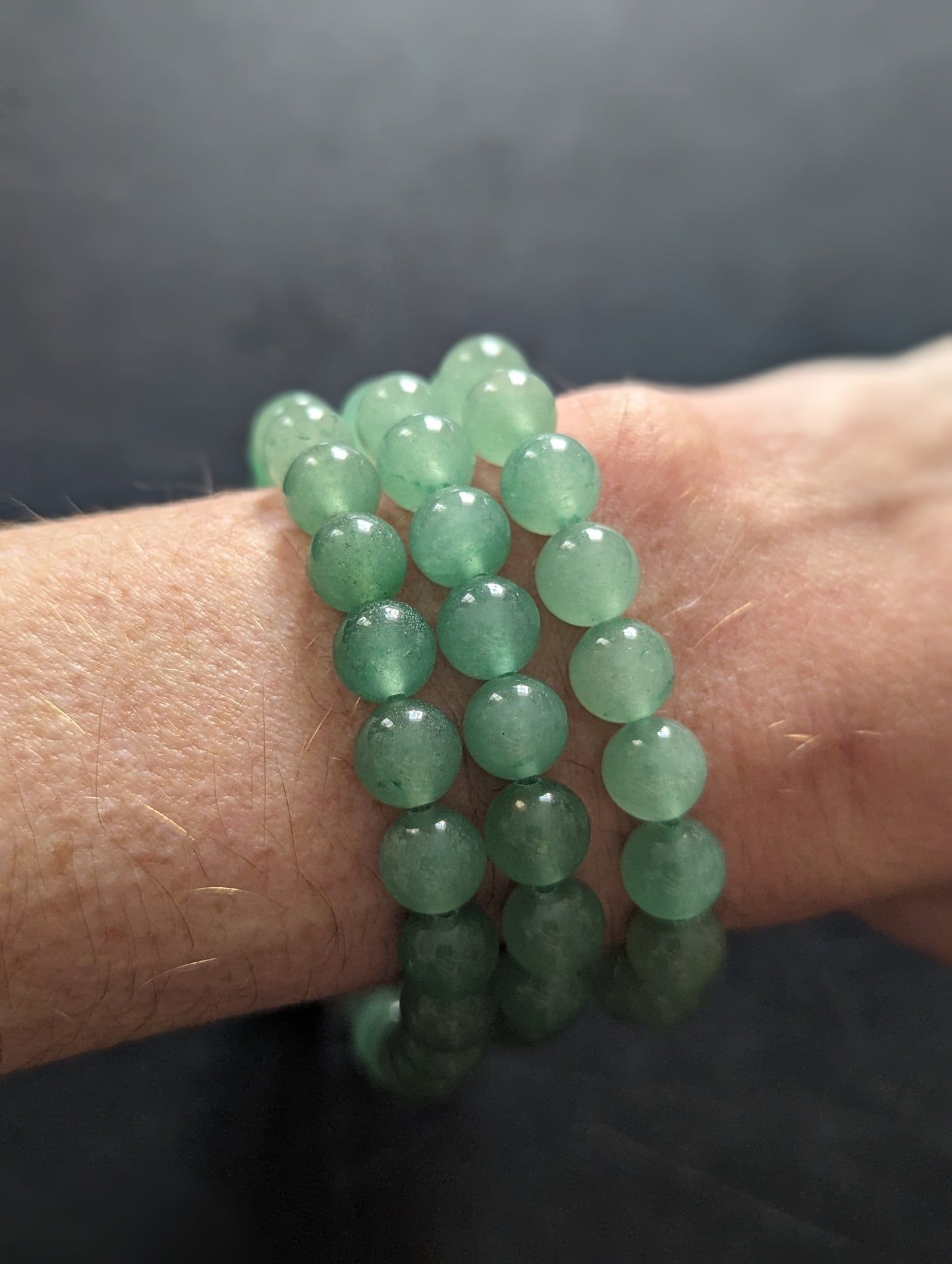 Pulsera de aventurina verde (varios tamaños disponibles)