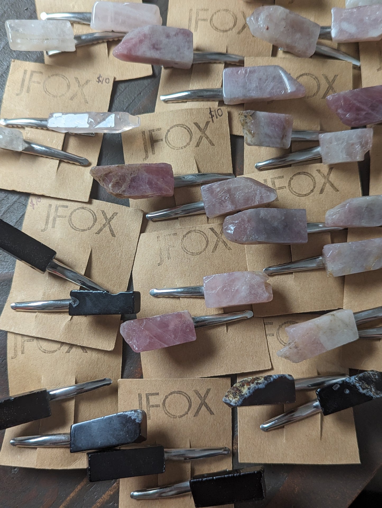 Pinzas para el pelo de cocodrilo - Juego de 2 (varias piedras disponibles)