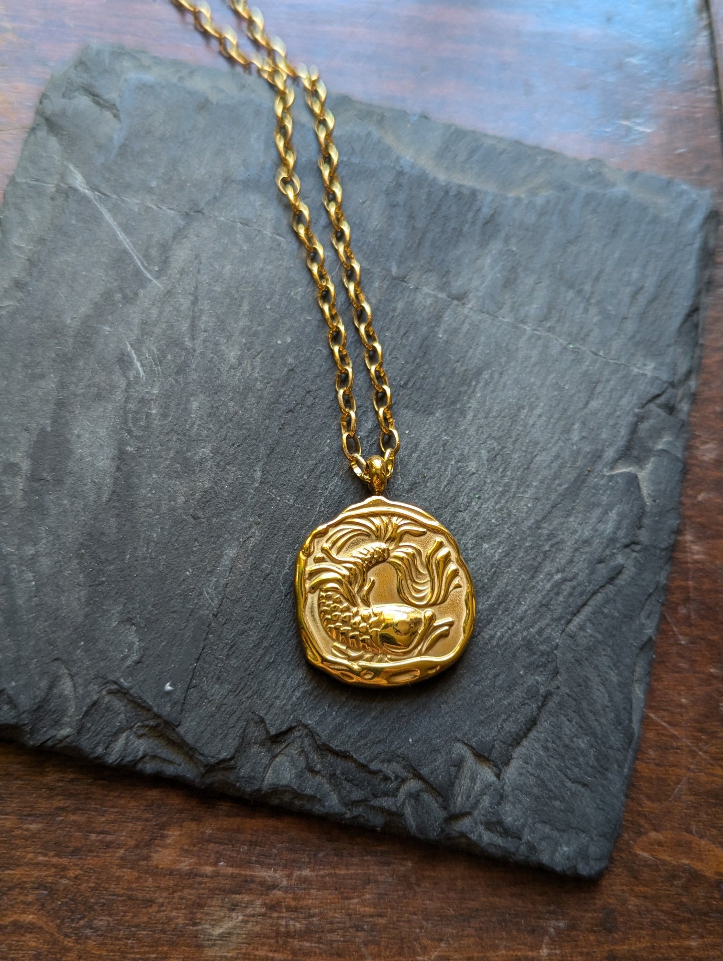 Collar de oro con el signo del zodiaco