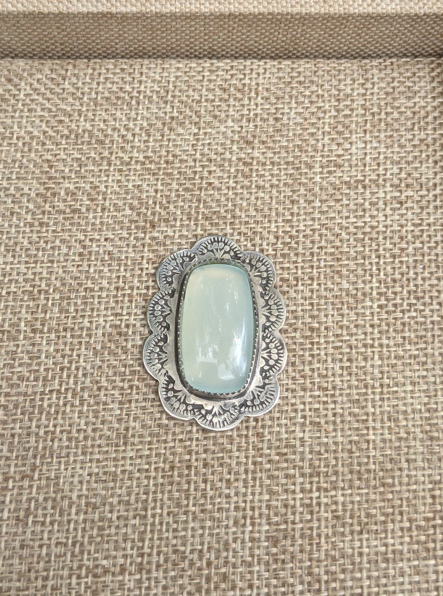 Copy of Aqua Chalcedony Rectangle Flower Necklace (MTO)