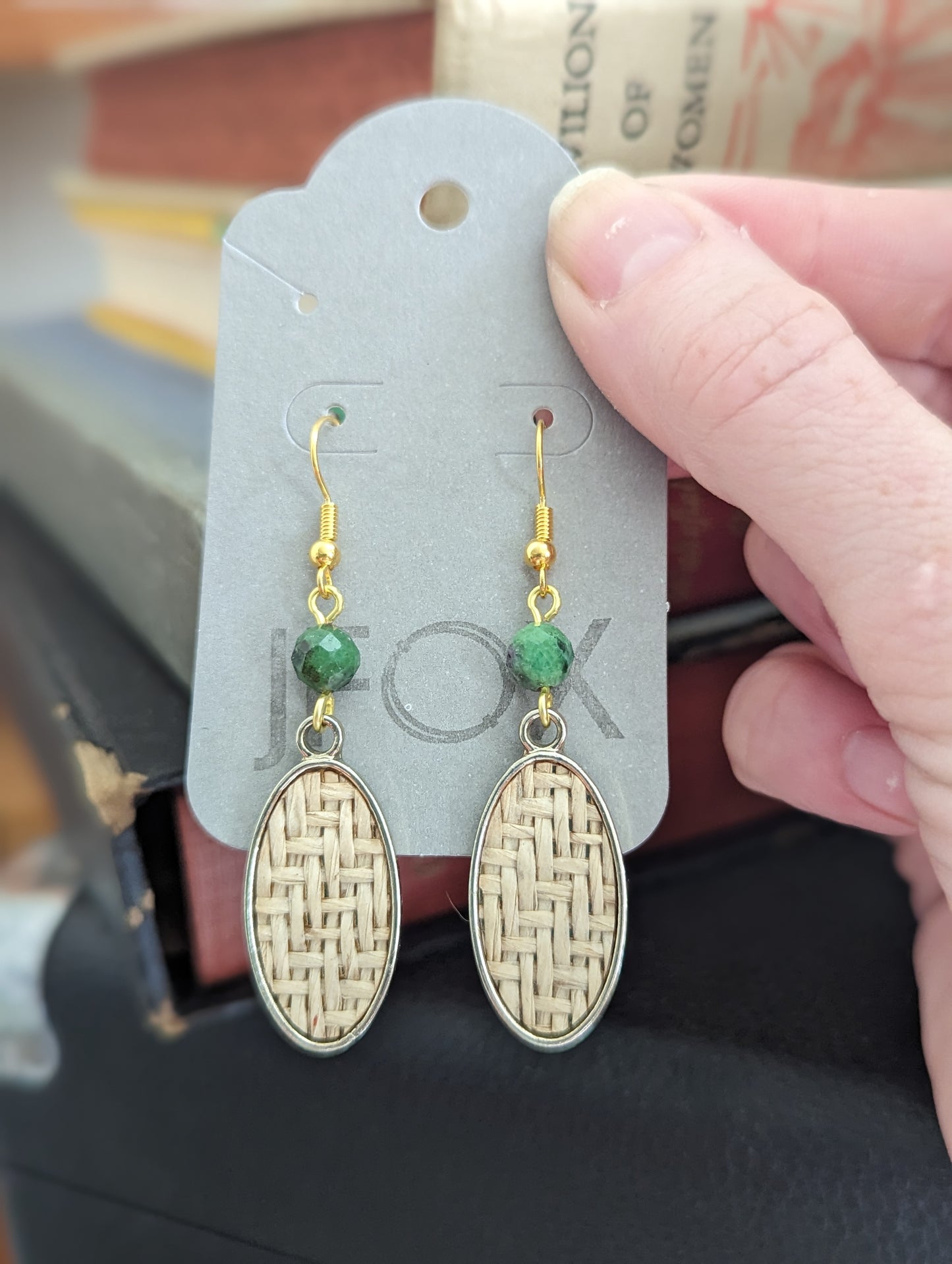 Wicker Earrings (Rose Quartz and Ruby Zoisite)