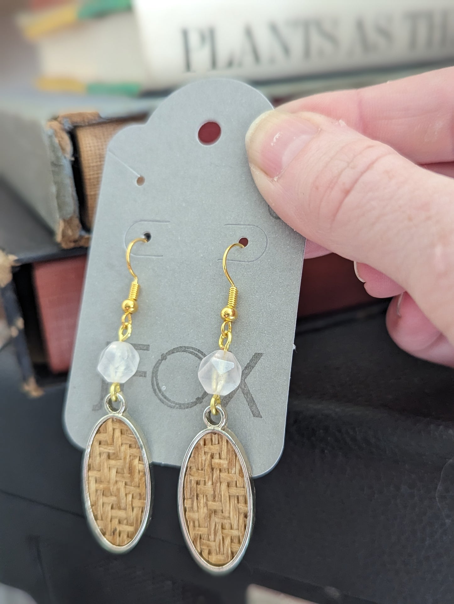 Wicker Earrings (Rose Quartz and Ruby Zoisite)