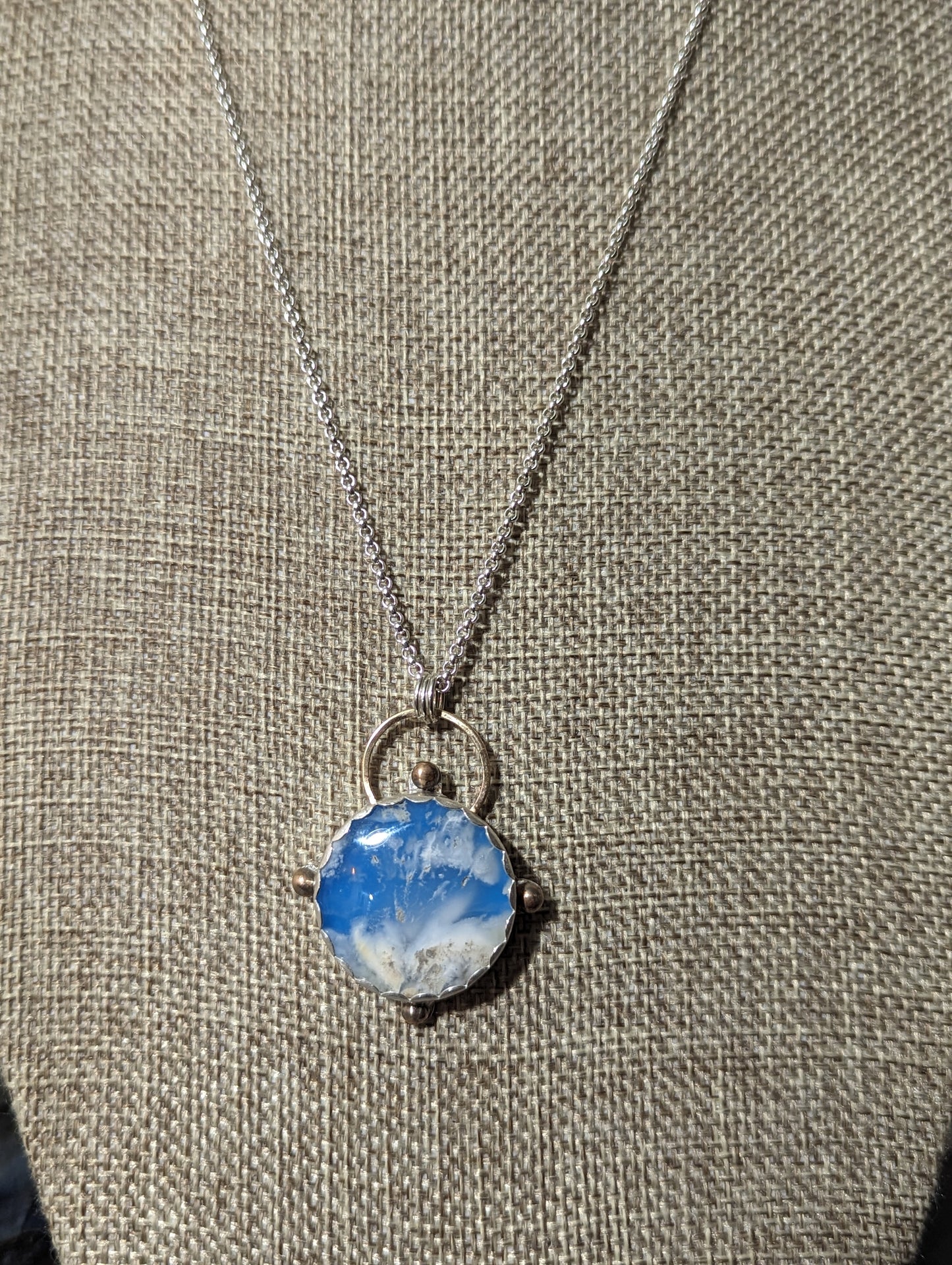 Blue Sky Compass Sterling Silver Necklace