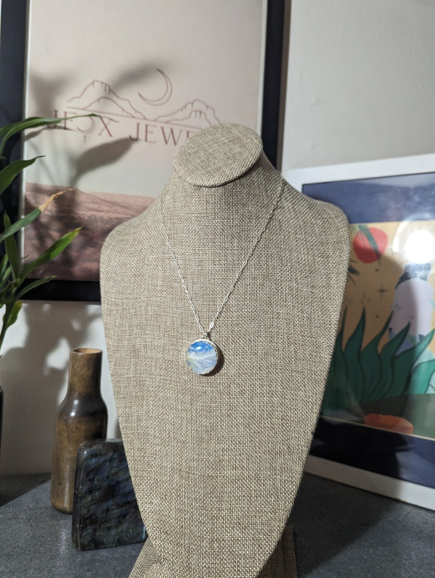 Blue Sky Round Sterling Silver Necklace