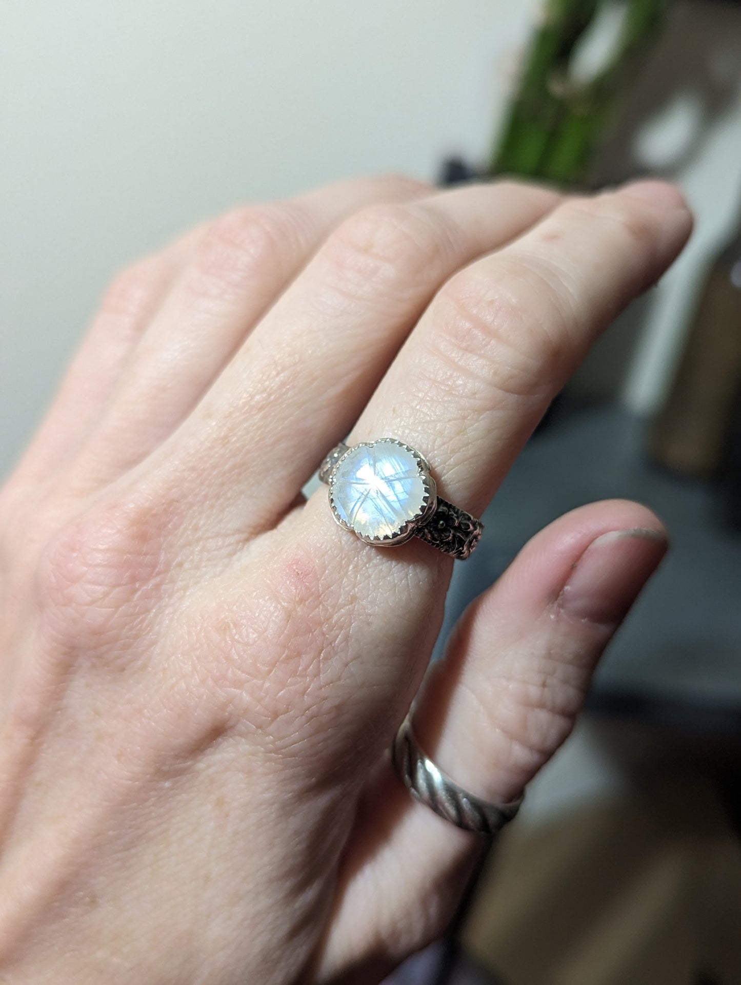 Moonstone Carved Flower - Various Sizes Available (RTS/MTO)
