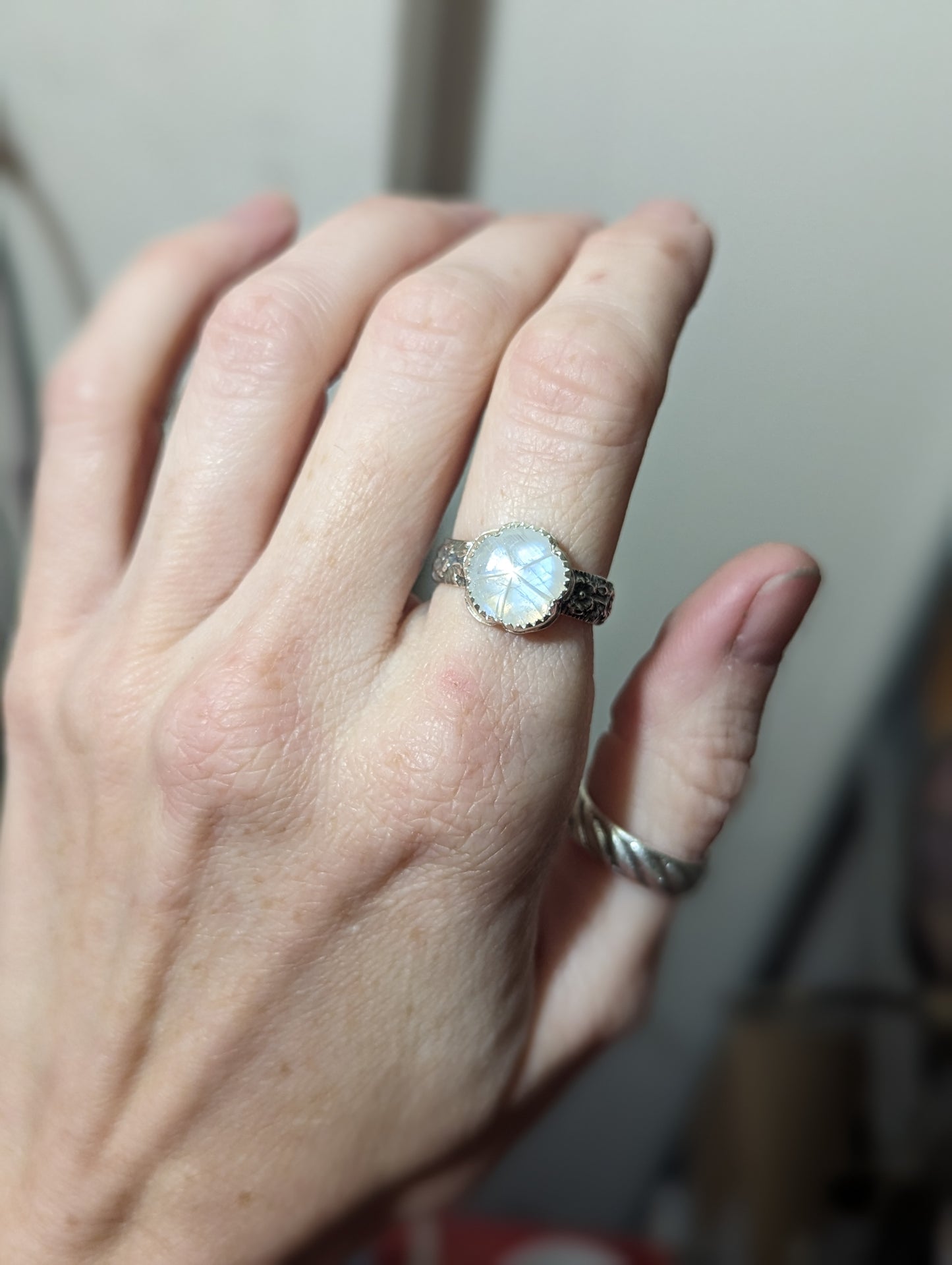 Moonstone Carved Flower - Various Sizes Available (RTS/MTO)