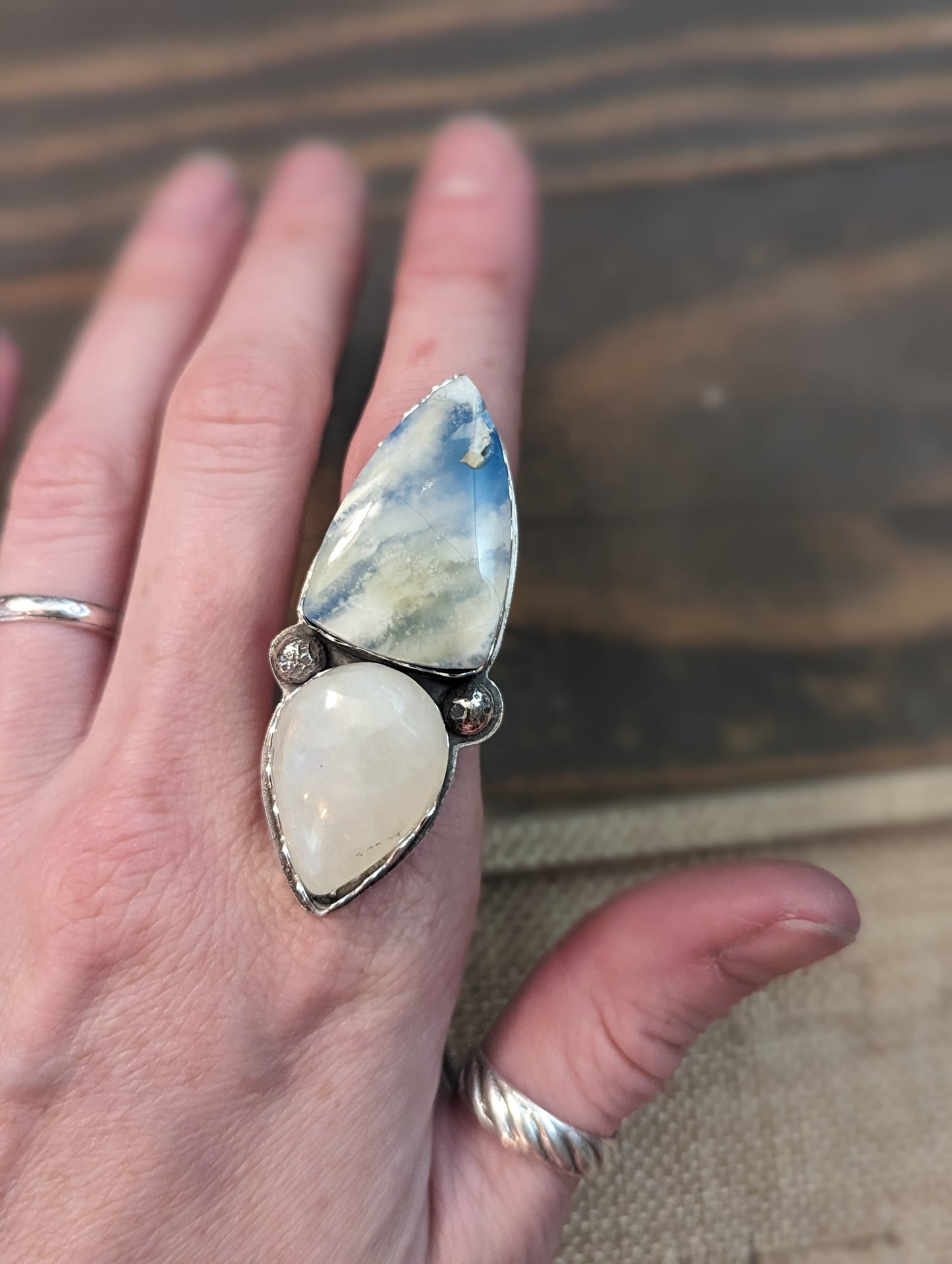 Plume Agate and Moonstone - MTO any size