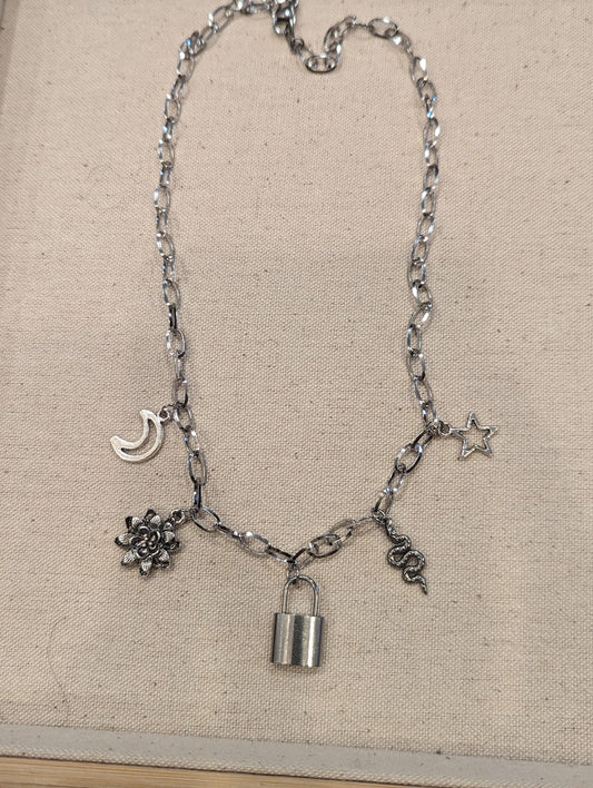 Stainless Steel Mixed Charm Necklace