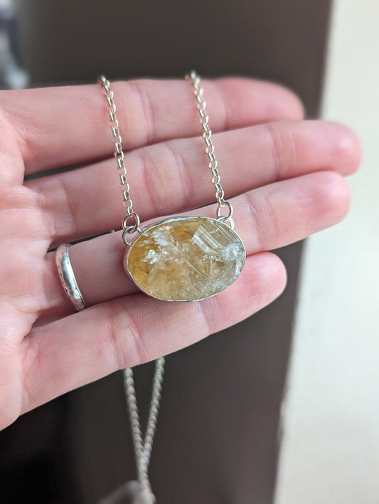 Rough Edge Citrine Sterling Silver Necklace