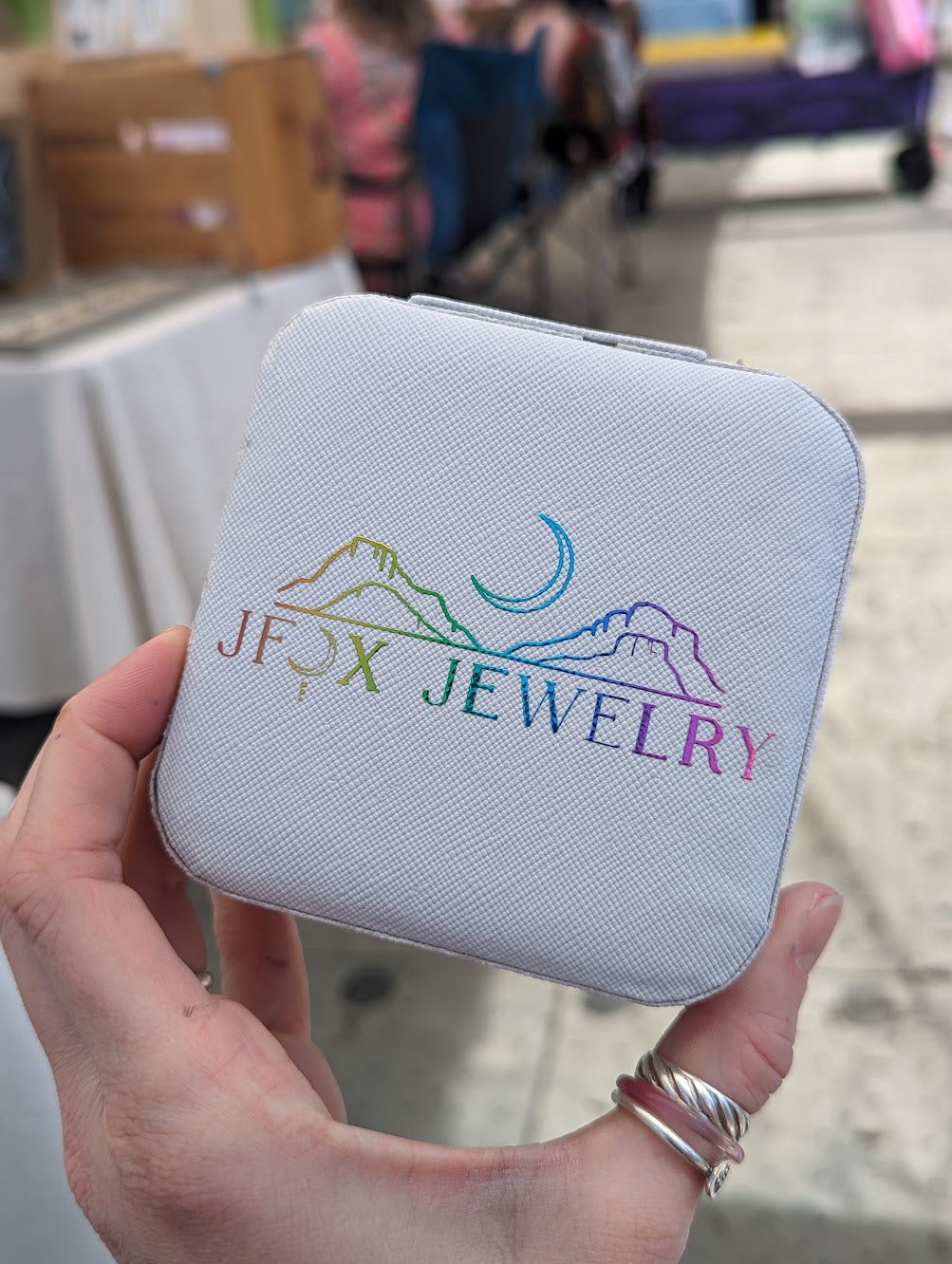 Estuche de viaje para joyas con diseño de arcoíris metálico (varios diseños disponibles)