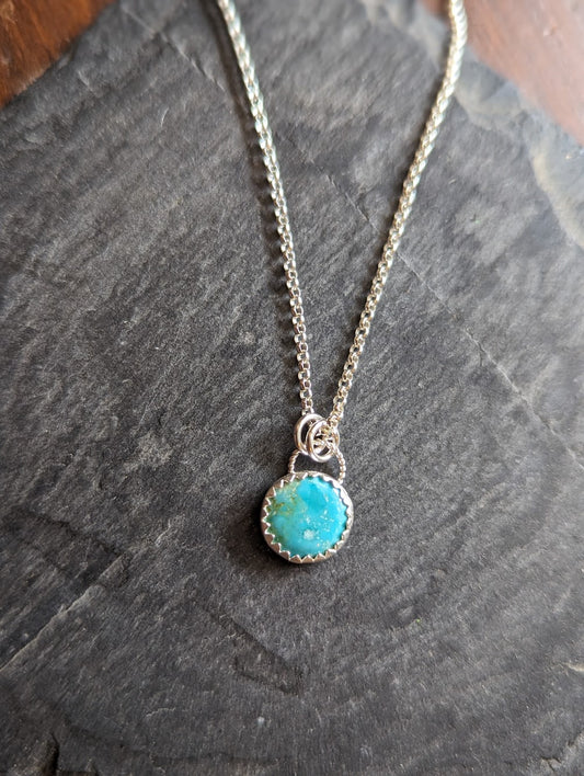 Round Morenci Turquoise on Sterling Silver