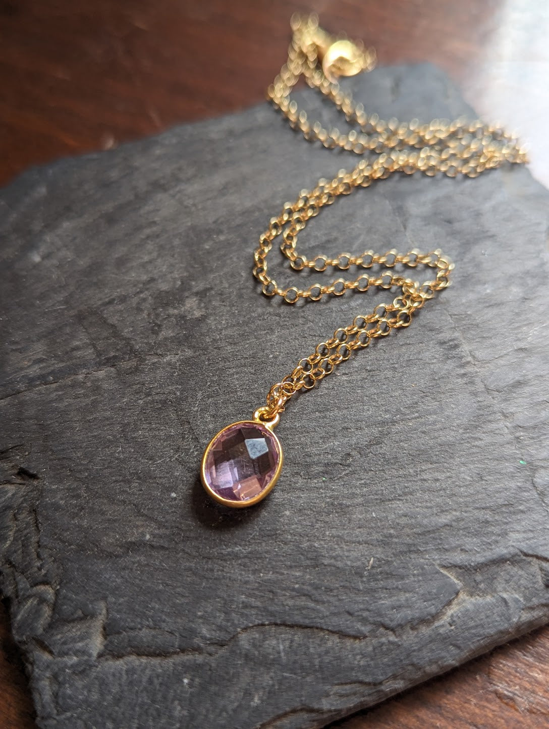 Faceted Amethyst 14kGF Necklace