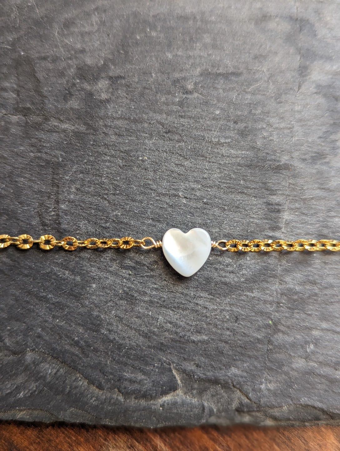 Collar de corazón de nácar (oro o plata)