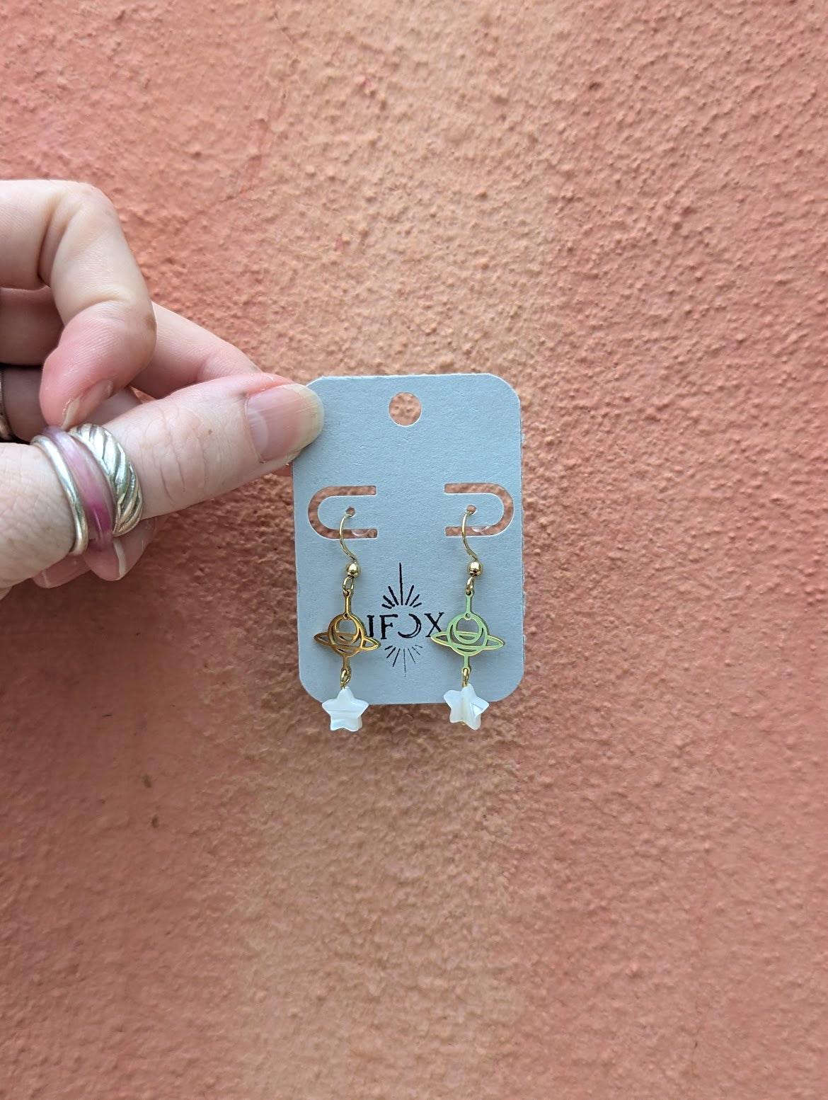Pendientes de estrella de nácar Planeta Galáctico (disponibles en plata y oro)