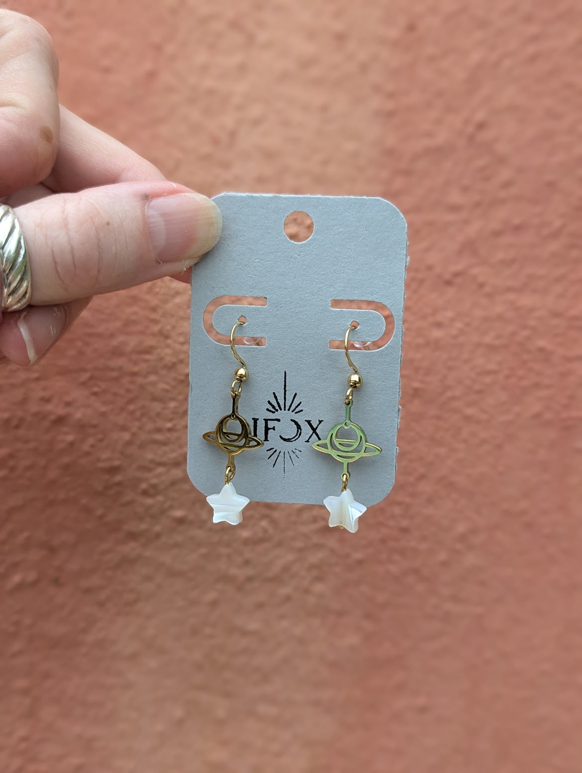 Pendientes de estrella de nácar Planeta Galáctico (disponibles en plata y oro)