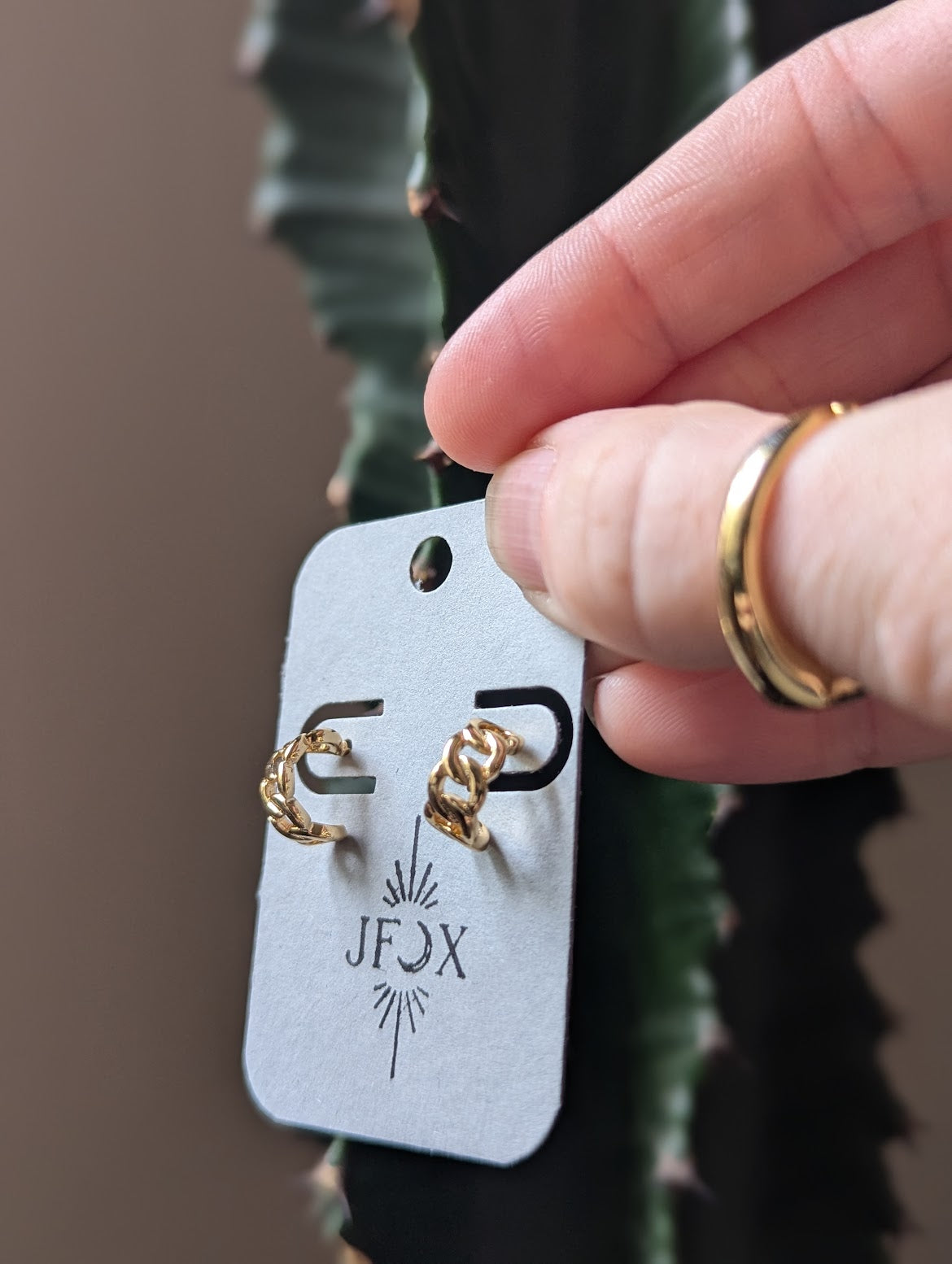 Mini Gold Chain Link Hoops