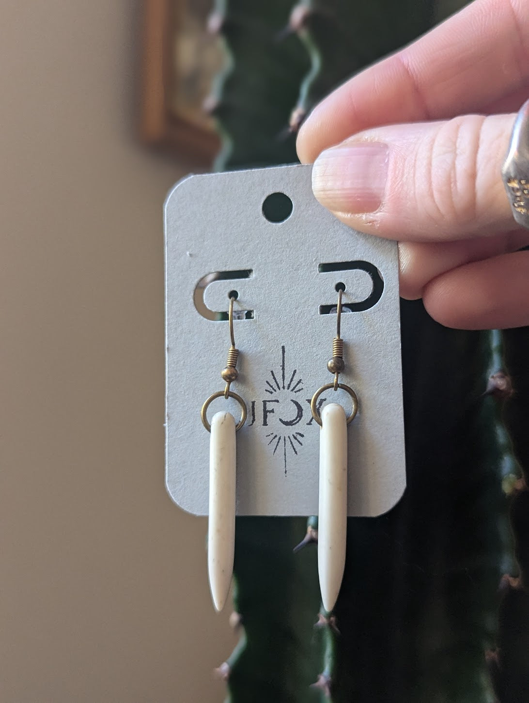 White Howlite Spiked Drops