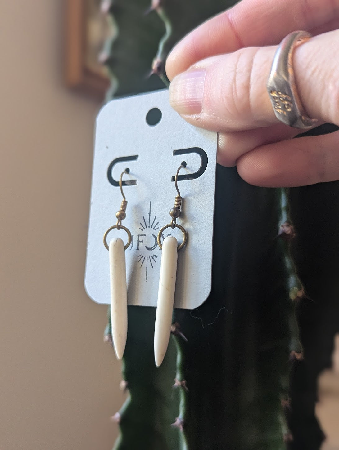 White Howlite Spiked Drops