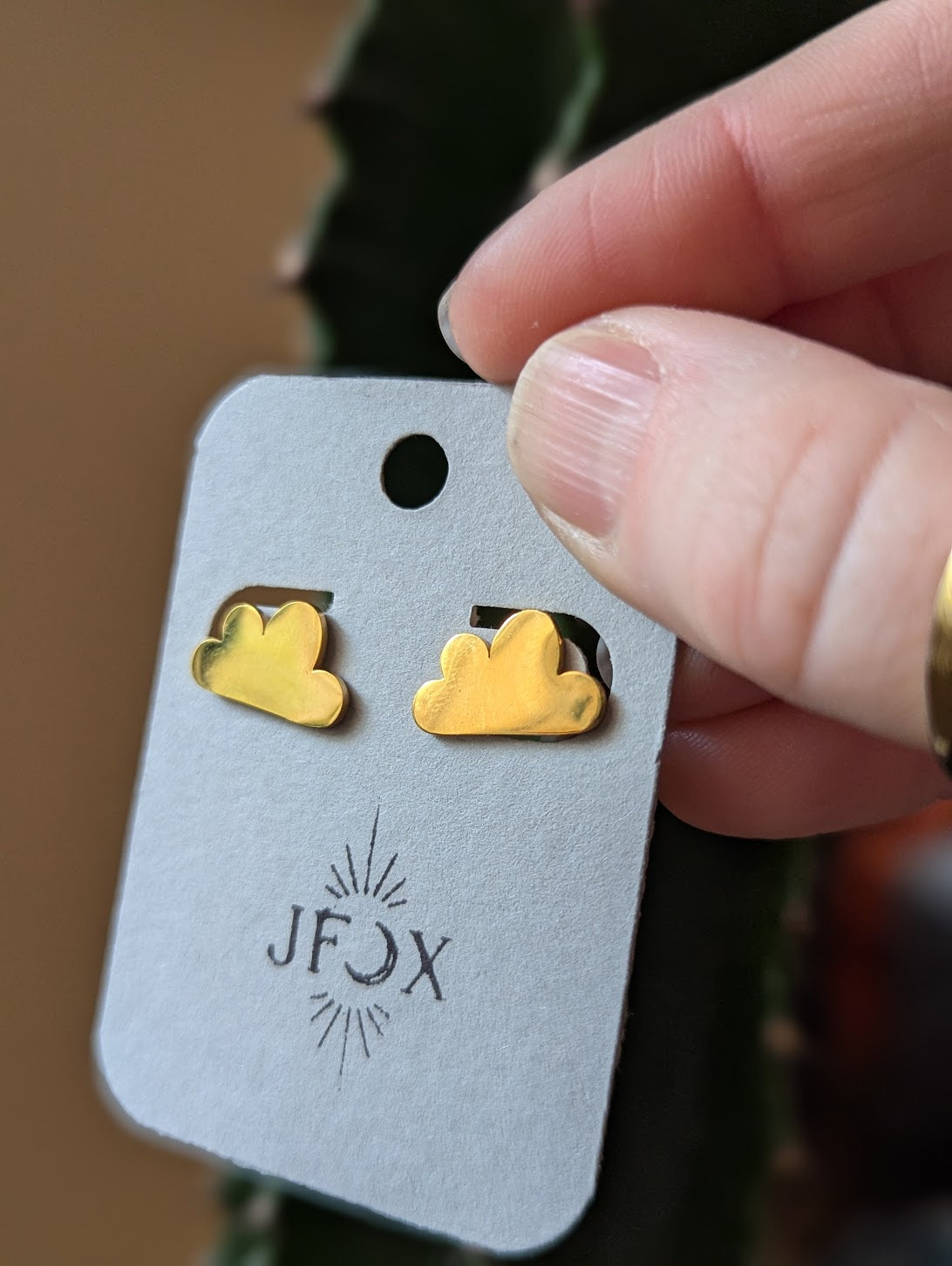 Pendientes de acero inoxidable en forma de nube (plata u oro)