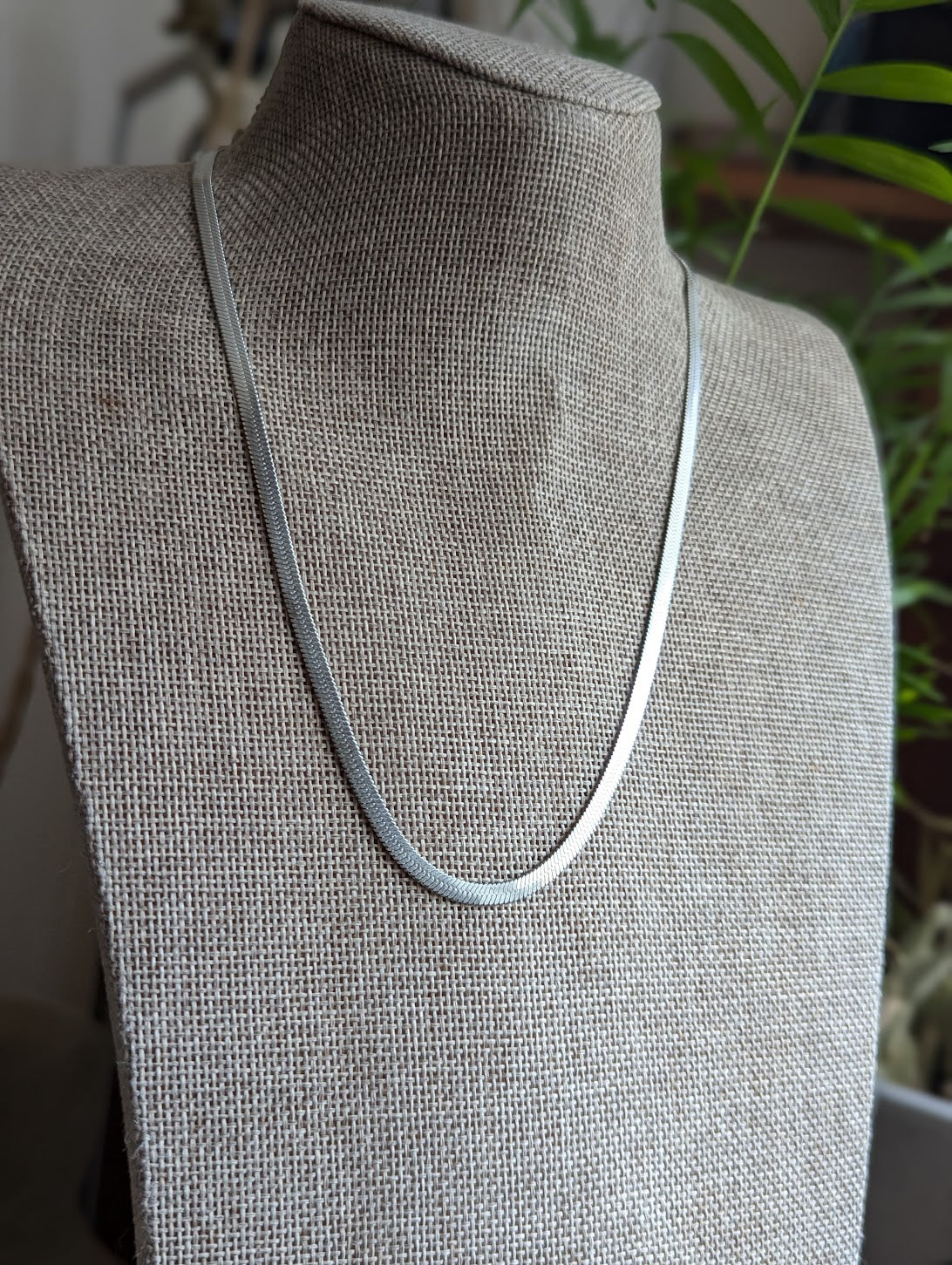 19.5" Herringbone Flat Chain (Silver or Gold)
