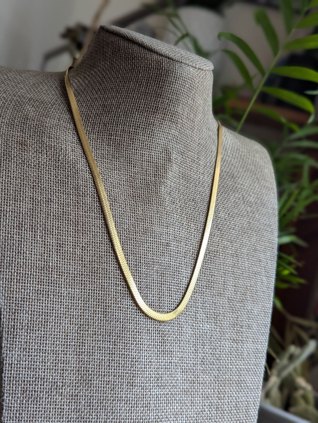 19.5" Herringbone Flat Chain (Silver or Gold)