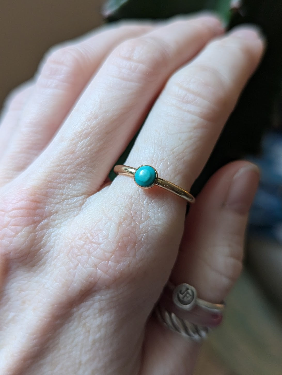 Anillo apilable turquesa de 5 mm y 14 kGF (varios tamaños disponibles)