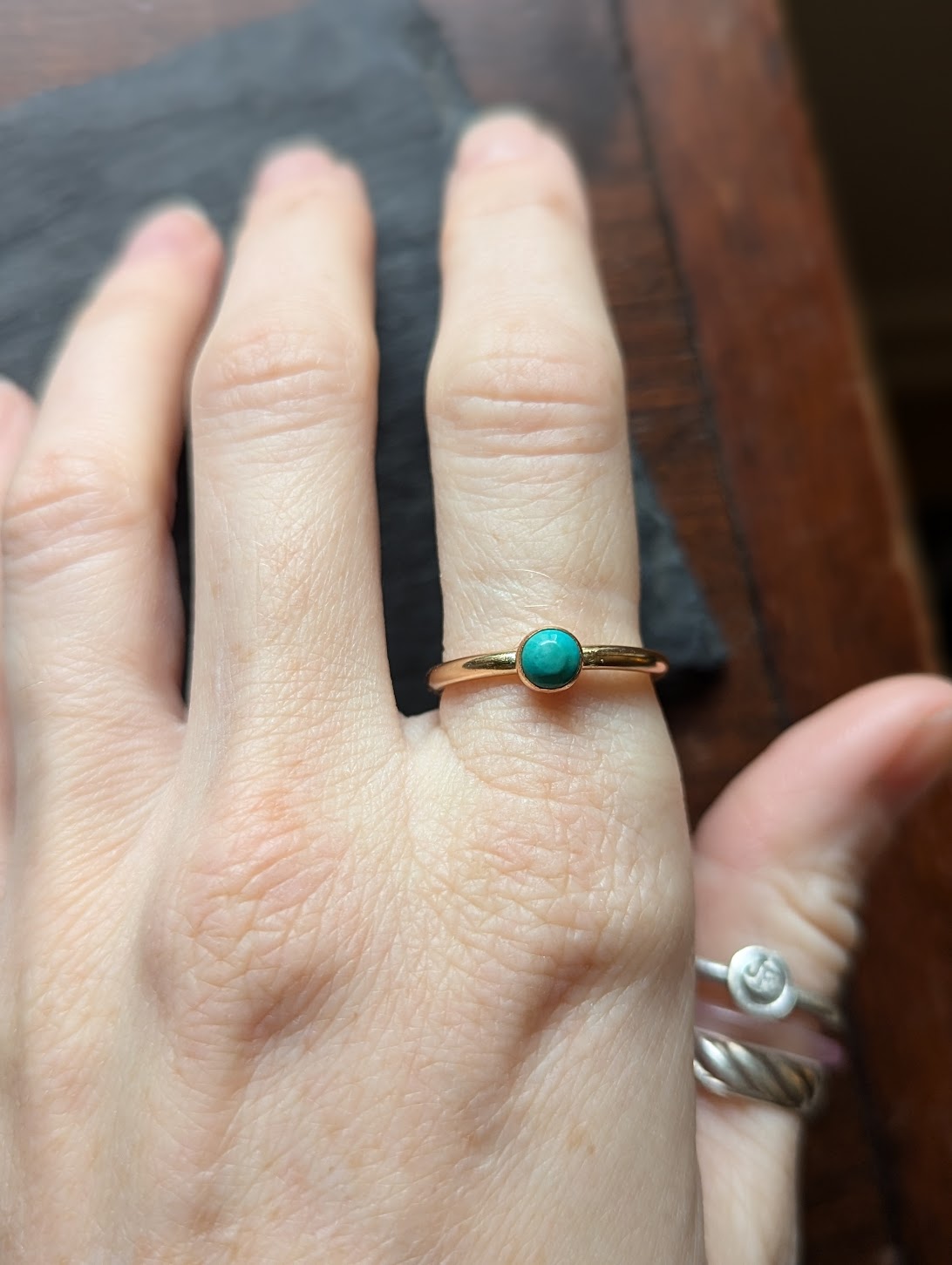 Anillo apilable turquesa de 5 mm y 14 kGF (varios tamaños disponibles)