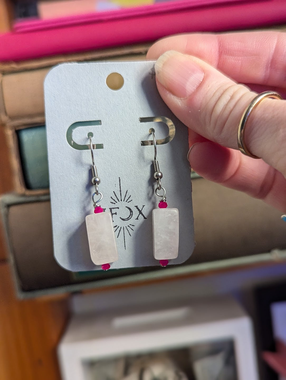 Rose Quartz Rectangular Drops