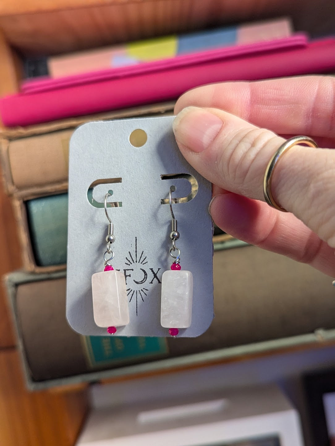 Rose Quartz Rectangular Drops
