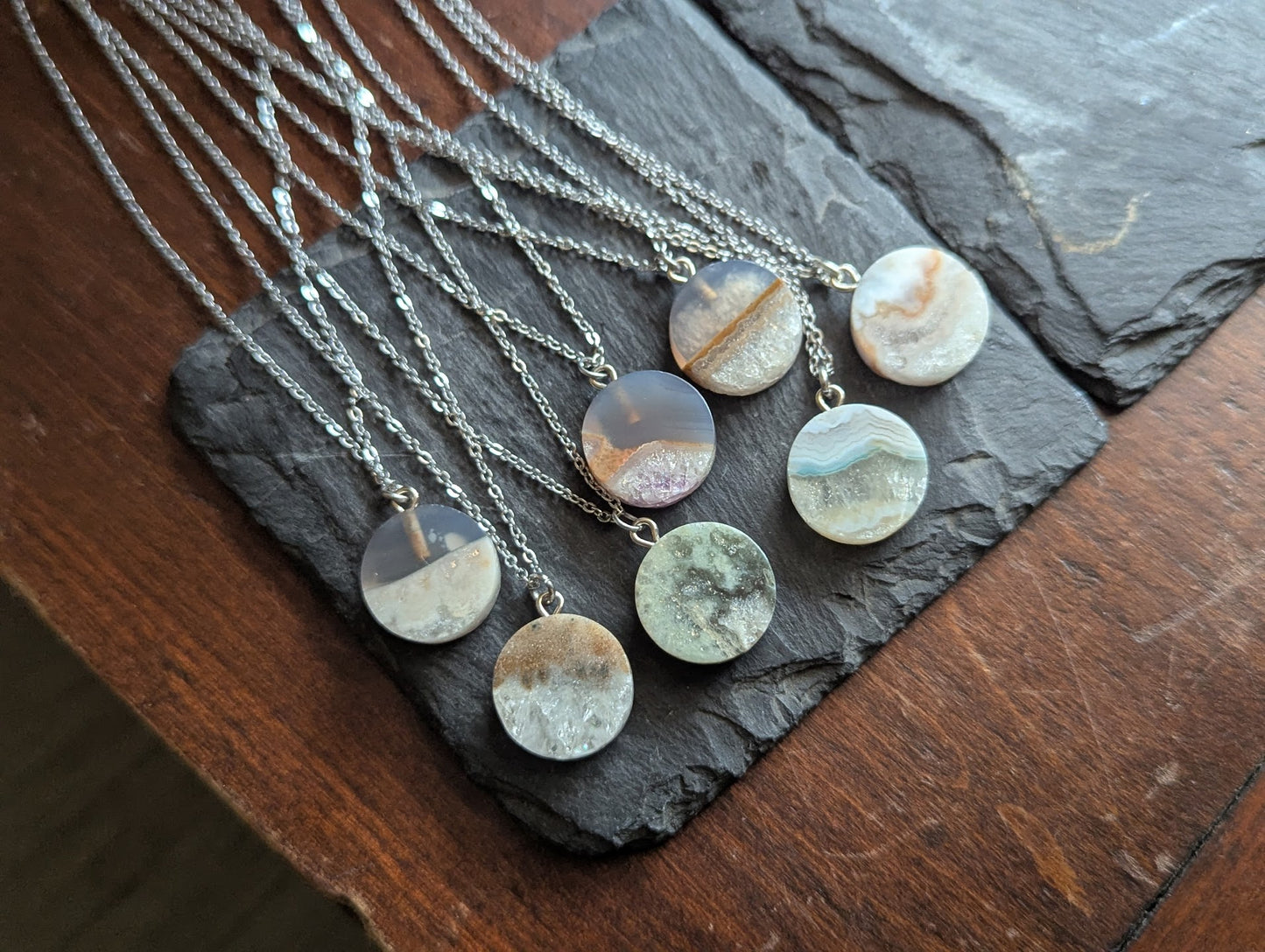 Amethyst Round Silver Pendant (Various Styles Available)