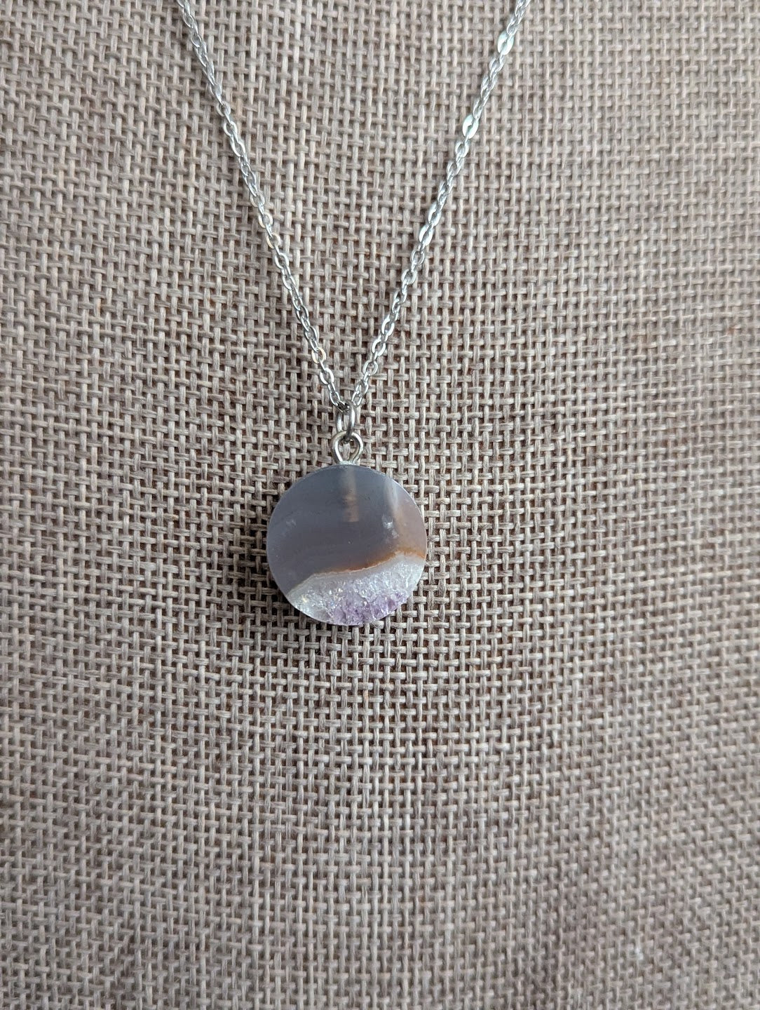 Amethyst Round Silver Pendant (Various Styles Available)