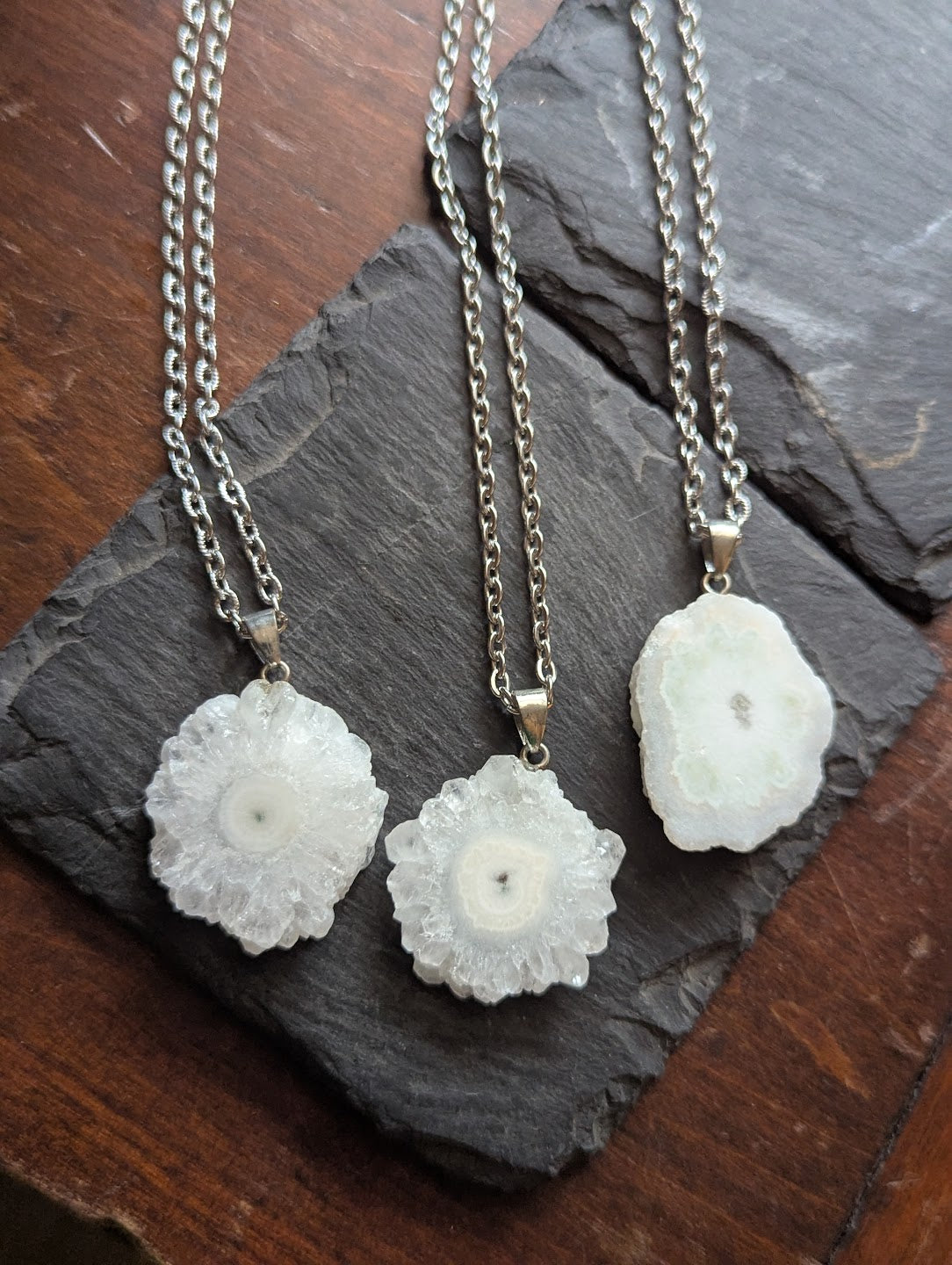 Solar Quartz Stalactite Silver Necklace (Various Available)